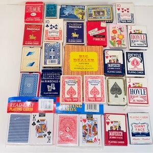 Large Lot Vintage to Modern Playing Cards 28 Decks Lord Baltimore Hoyle Gemaco